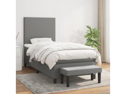 Vidaxl Cama com Molas/colchão 90x200 Cm Tecido Cinzento escuro