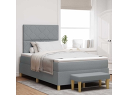 Vidaxl Cama Box Com Almofada Cinzento-claro 200 X 120 Cm Tecido