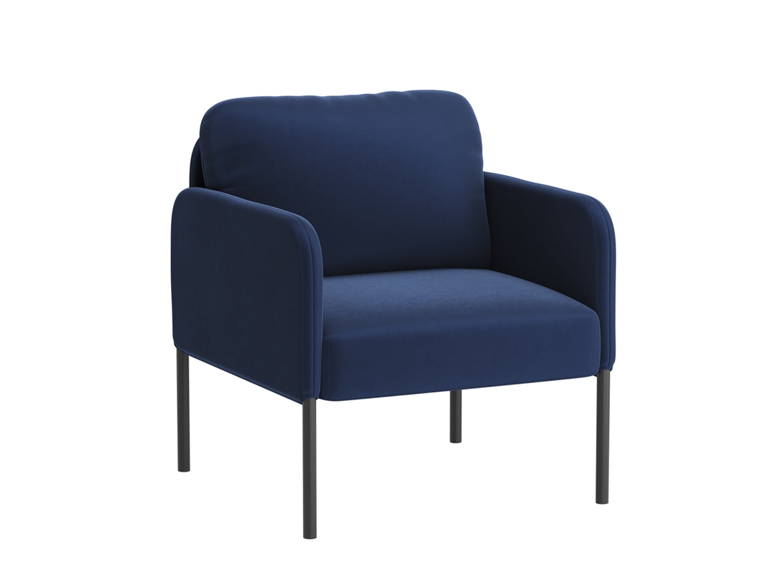 Smartue Poltrona – Conforto Natural Para O Dia A Dia, Com Encosto Envolvente E Esbeltas Pés Metálicos, Azul
