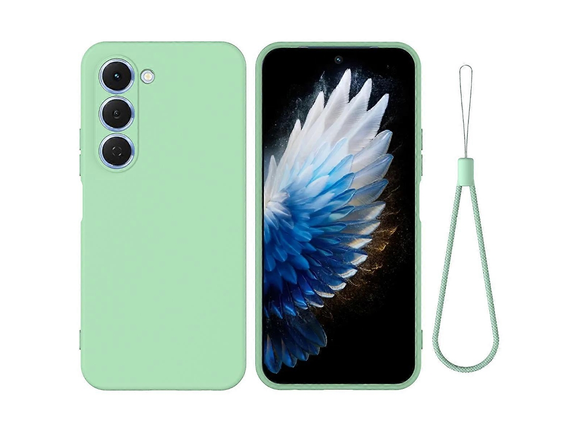 Capa Traseira De Silicone Líquido Tkdaddy Para Tecno Spark 40 Pro 4g Com Alça De Mão, Verde