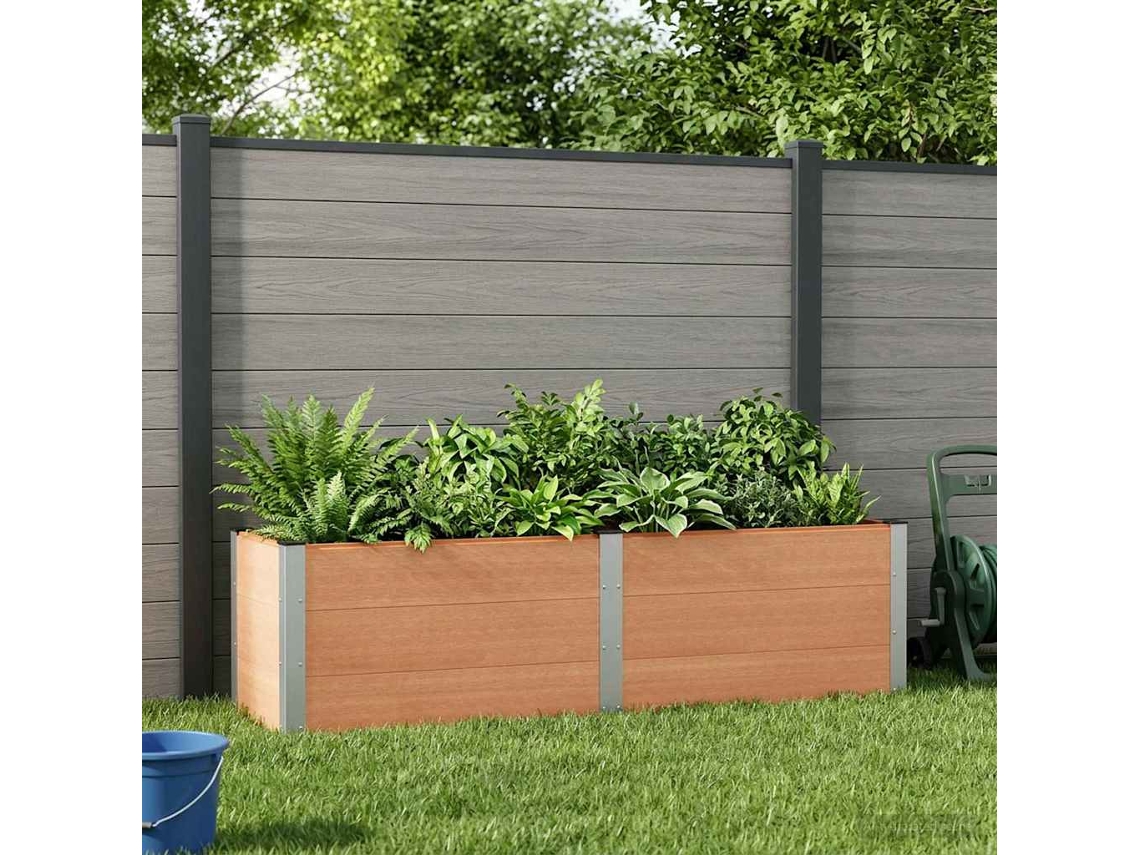 Vidaxl Canteiro De Jardim Elevado Castanho 200 X 50 X 54 Cm
