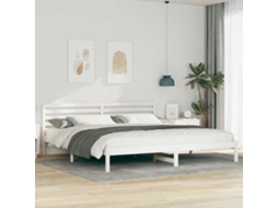 Vidaxl Estrutura da Cama com Cabeceira Branco 180 X 220 Cm