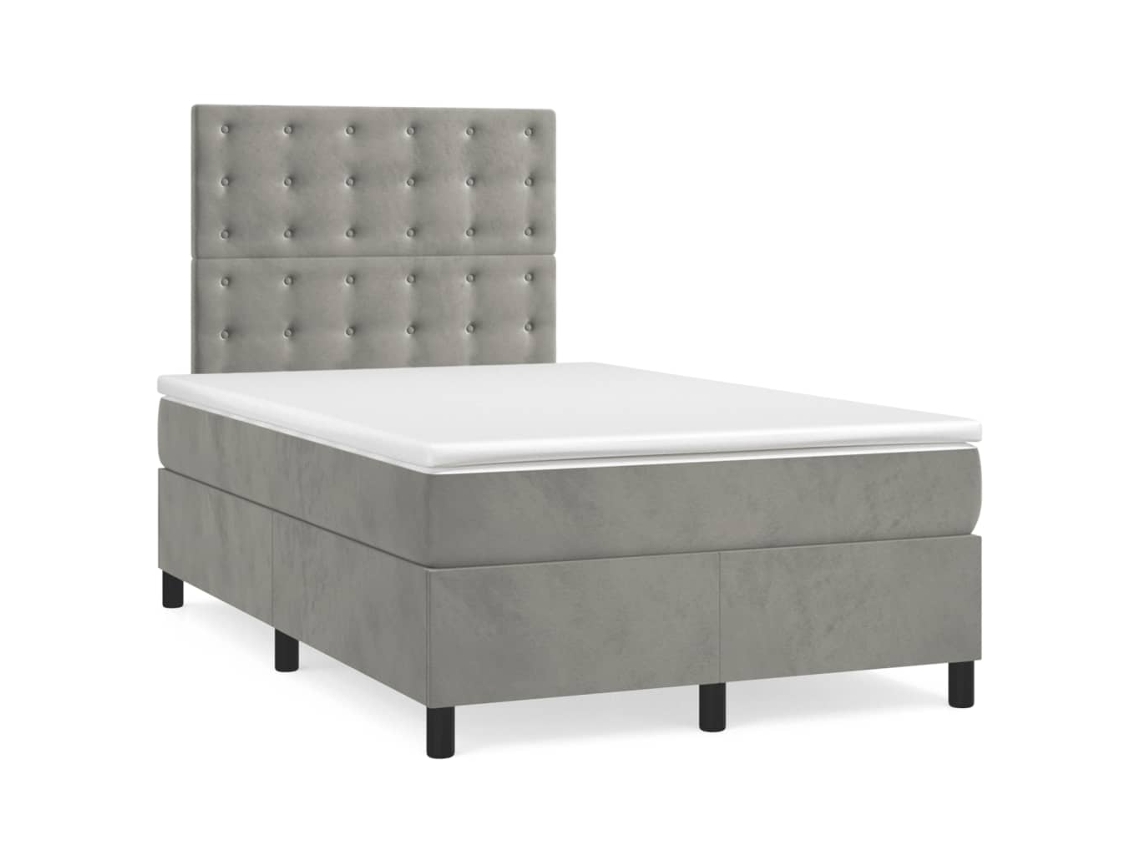 Box Spring Bed, Box Spring Beds Vidaxl Cinzeto Veludo (120 X 200 Cm)