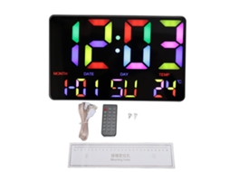 Reloj Digital Grande Con Pantalla Led Usb Ajustable Calendario Alarma Control Remoto
