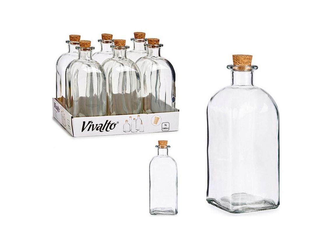 Frasco de Vidro de 1l com Tampa de Cortiça.