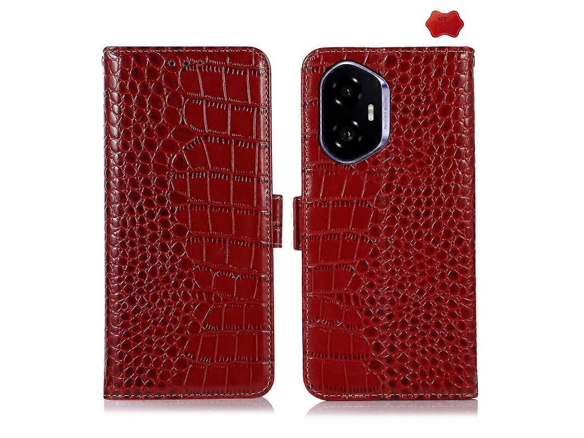 Capa De Celular Em Couro De Crocodilo Com Camada Superior De Couro Bovino Para Honor 400