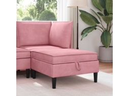 Vidaxl Puff Com Armazenamento Rosa Veludo