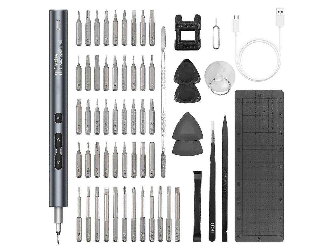 Mini Chave De Fenda Elétrica, Conjunto De Precisão 62 Em 1 Com 48 Bits E Cabo Usb Tipo C Para Aquaforge