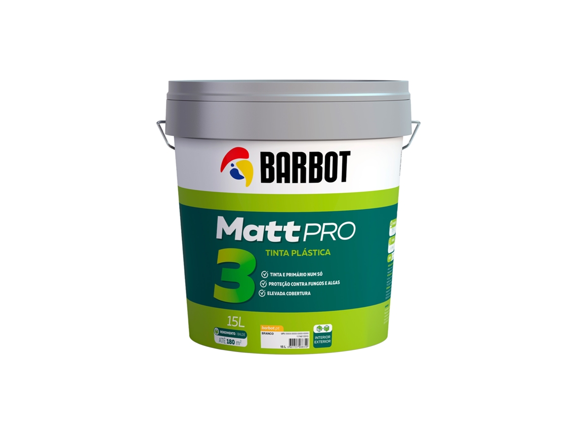 Tinta Plástica Barbot Matt Pro 3 Ext/int Br 15l