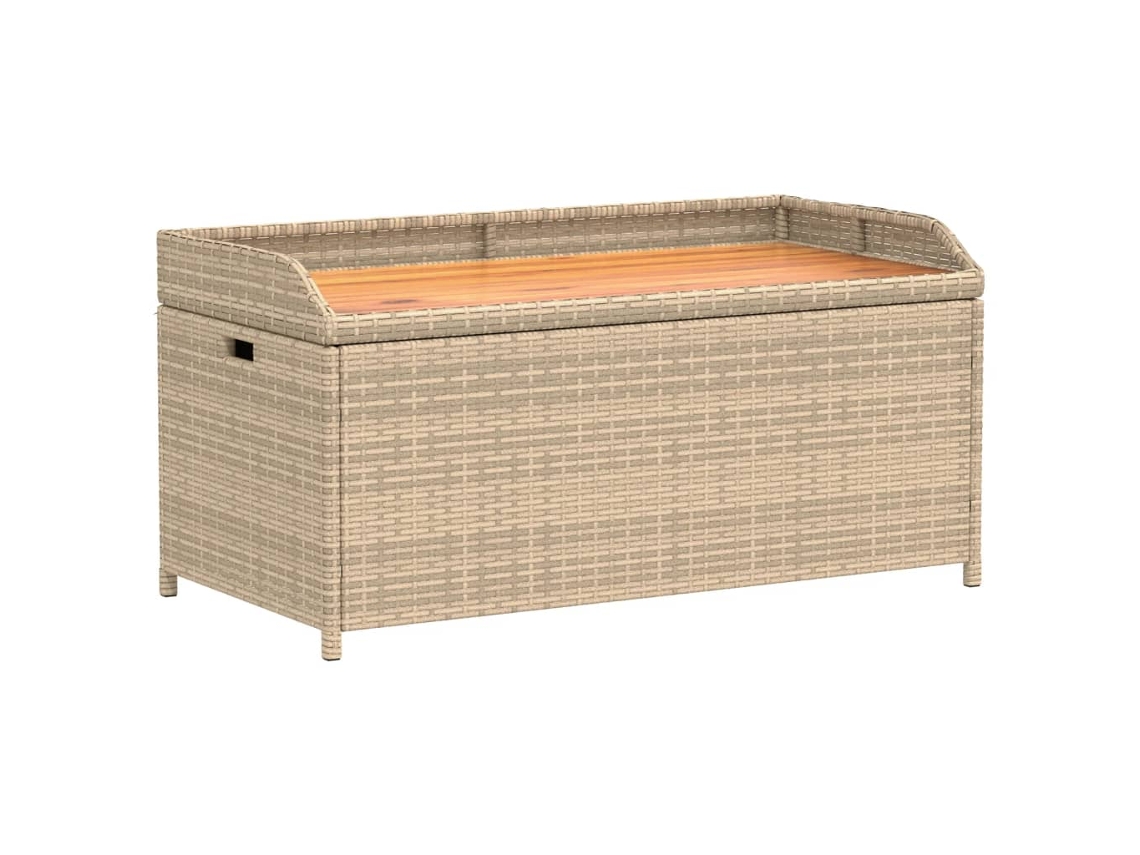 Banco de Arrumação VIDAXL Vime Pe/Acácia Mistura de Beges 100 X 50 X 52 Cm