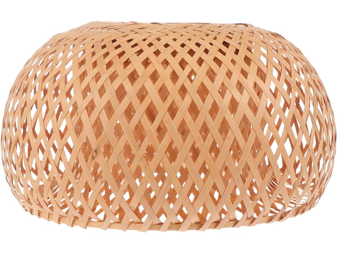 Luminária De Teto Rústica De Bambu Natural Trançado, 30 Cm, Luminária Decorativa.