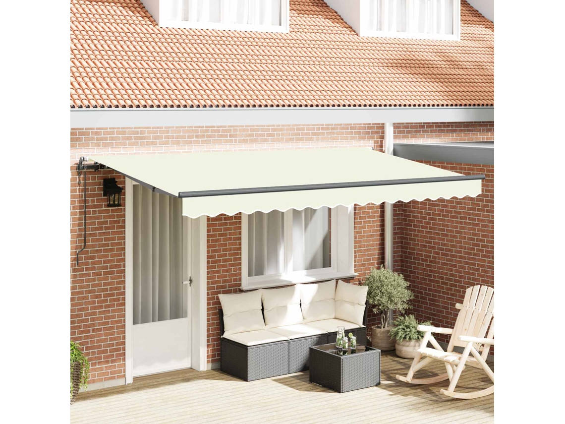 Vidaxl Toldo Retrátil Creme 350 X 200 Cm Tecido