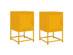 Bedside Cabinet, Bedside Cabinets Vidaxl Amarelo Aço (n/a)