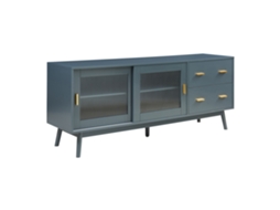 Armário De Tv Susa 2 Portas De Correr De Vidro 160x40x65 Cm Cinza [EN.CASA]