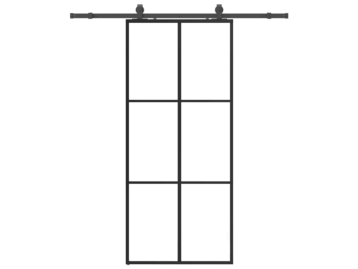 Sliding Door, Sliding Doors Vidaxl Preto Vidro (90 X 205 Cm (183 Cm Sliding Rail))