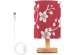 Abajur De Mesa Infantil Com Estampa Floral Vermelha Cereja, Ideal Para A Páscoa Perfeito Casa, Escritório Ou Para