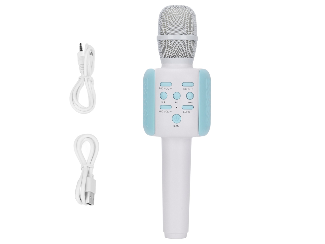 Aetheria microfone Sem Fio Bt 5.0 Portátil com Alto falante Subwoofer para Karaokê para Crianças e Adultos