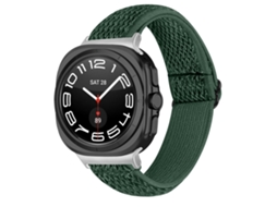 Bracelete Em Nylon Tecido Para Samsung Galaxy Watch 9 (40/44 Mm) Verde Militar
