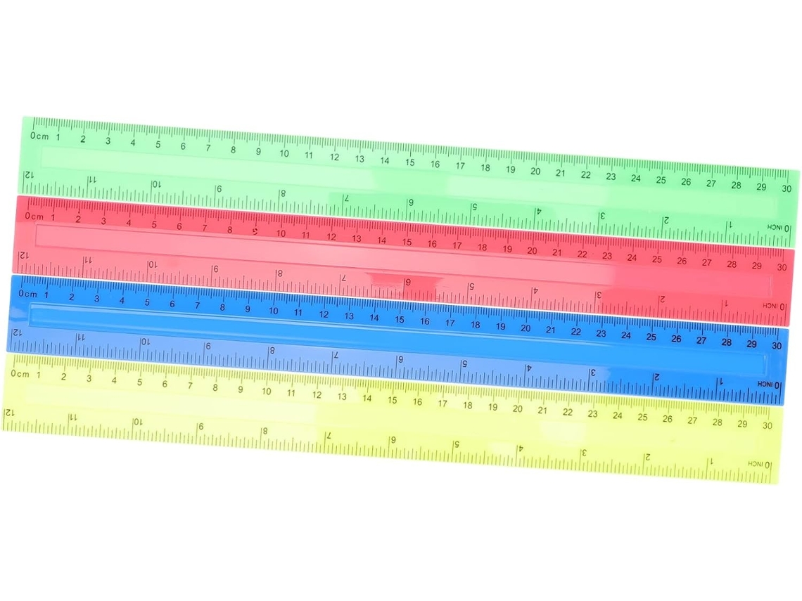 Lurelia Régua Plástica 8 Peças 30 Cm Com Portátil E Leve Para Escola