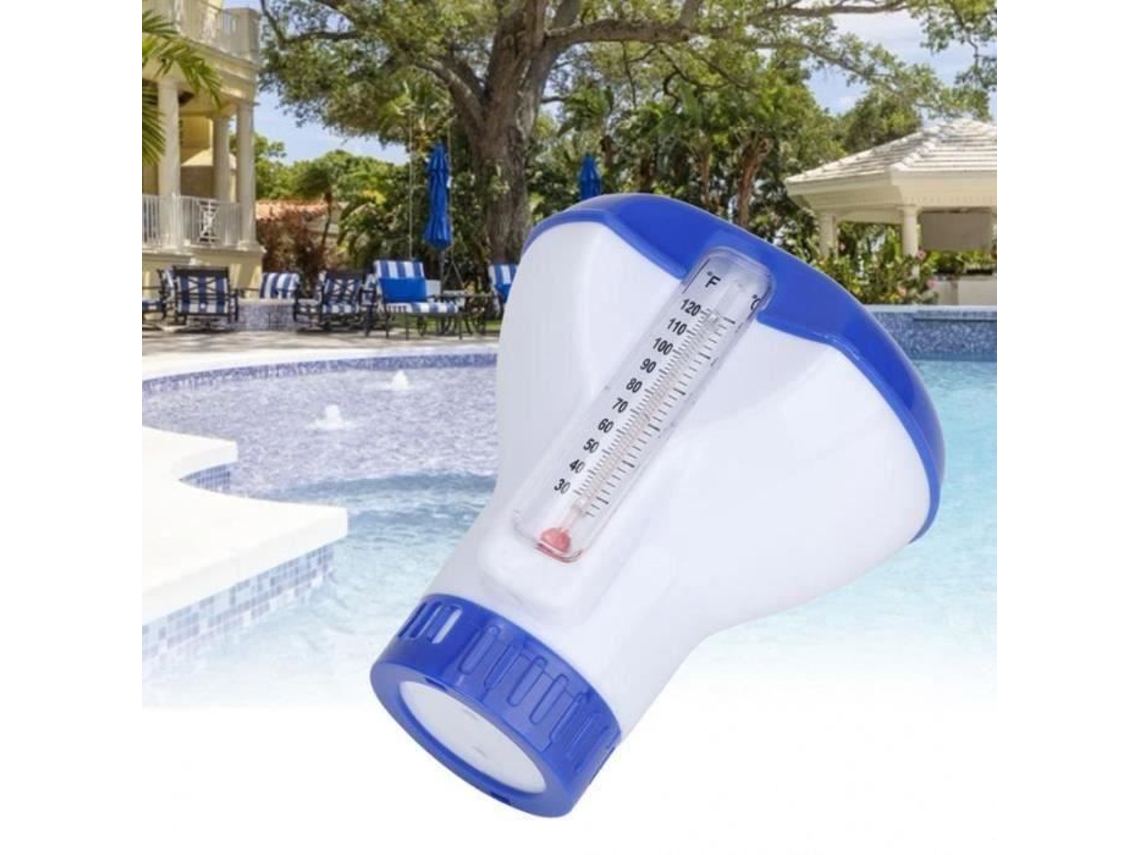 WST Dispensador de desinfecção de comprimidos flutuantes para piscina de 5 polegadas com termômetro S/MARCA