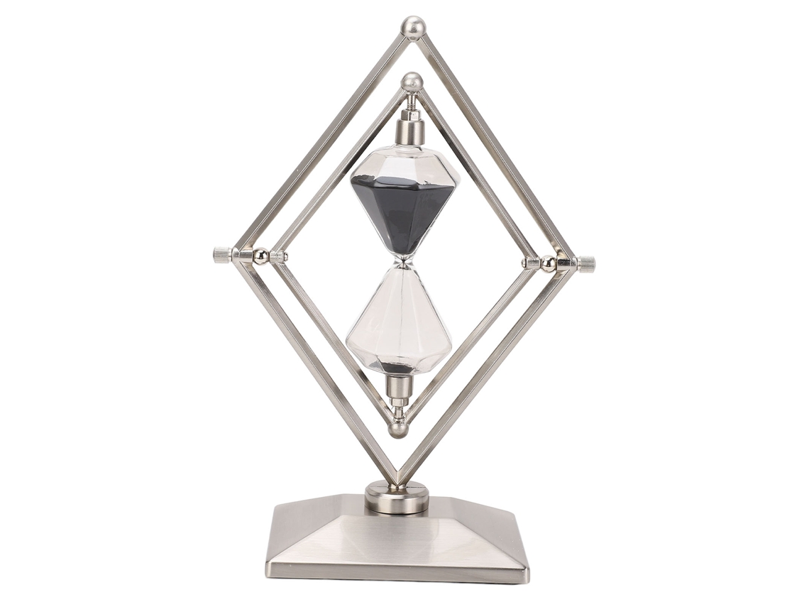 Mali cronômetro de Areia Retrô de Metal Rotativo 30 Minutos Aço Inoxidável Decorativo para Mesa