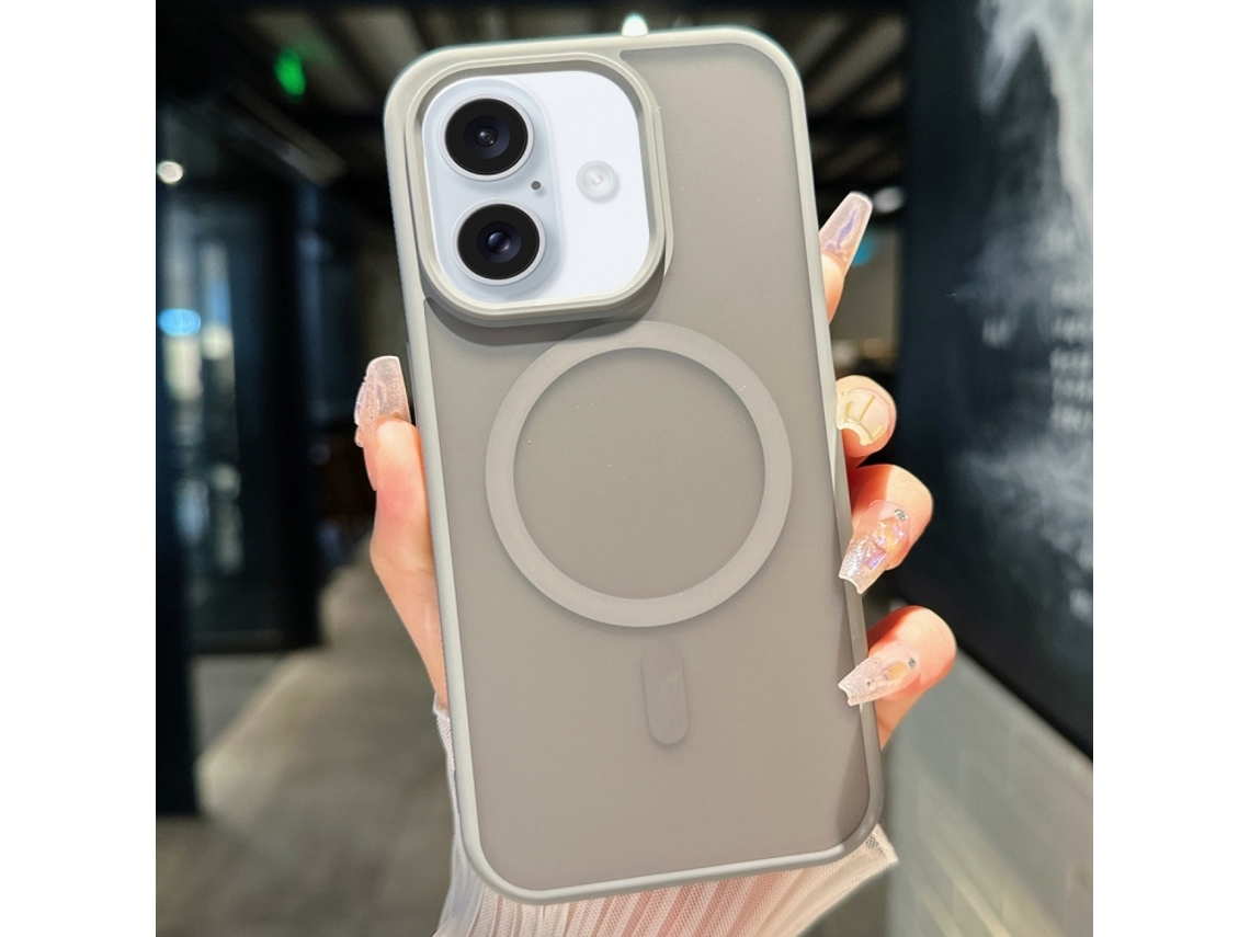 Capa Transparente Híbrida Para Iphone 16 - Tpu E Pc Com Magsafe - Cinza