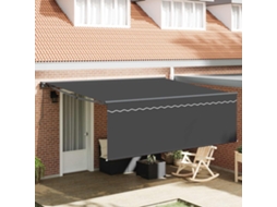 Vidaxl Toldo Retrátil Antracite 400 × 300 Cm Poliéster E Alumínio