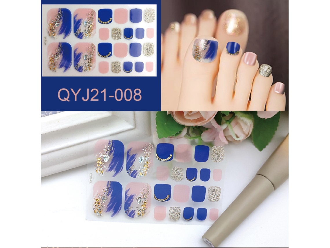 Adesivos De Unhas De Pé Com Enfeites E Padrões Fashion Para Decoração De Unhas Artísticas Mulheres E Meninas