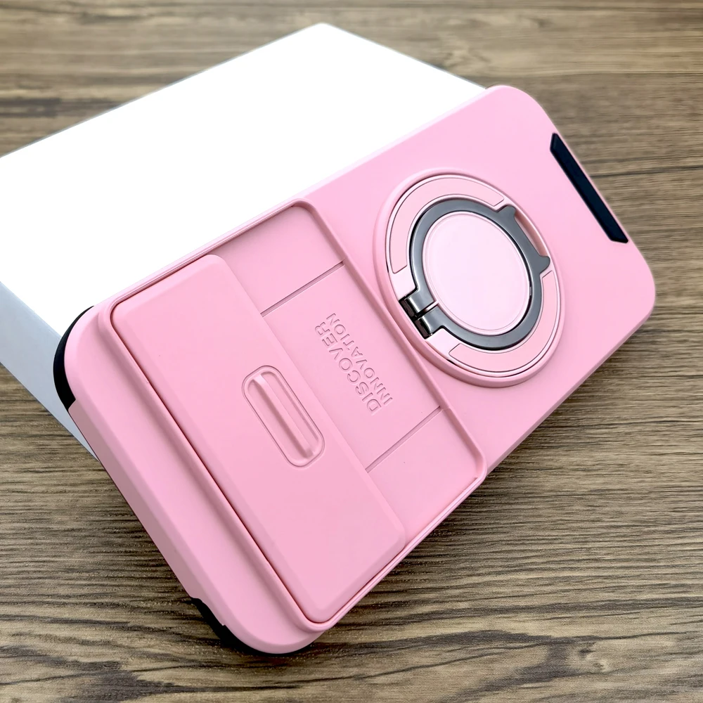 (rosa, Google Pixel 8a) Capa Multifuncional Com Suporte Deslizante E Proteção Magnética Contra Impactos.