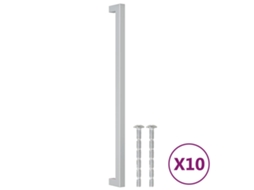 Conjunto 10 Puxadores para móveis VIDA XL aço inoxidável prateado (320 mm)