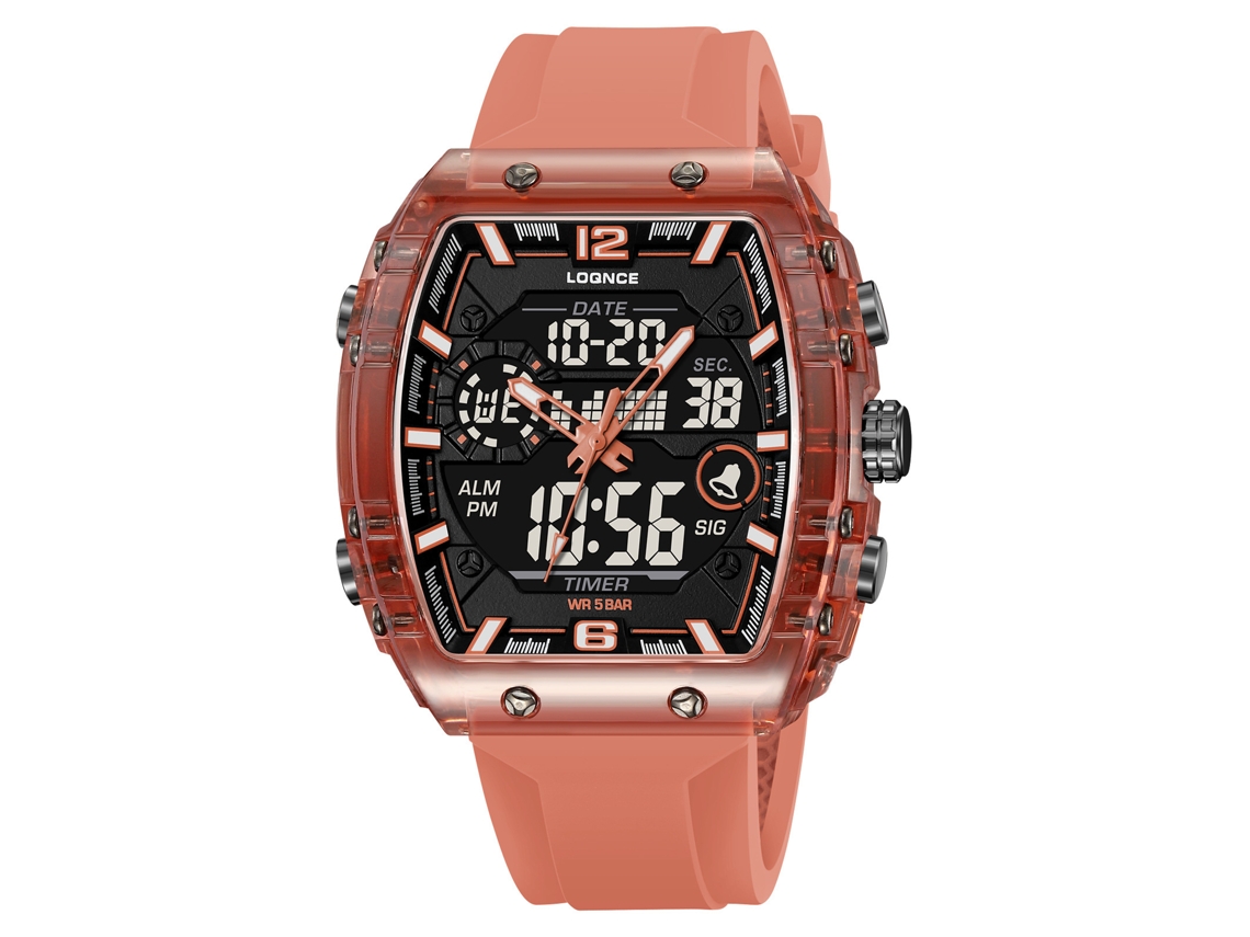 Relógio de Pulso Eletrônico Digital Luminoso e Elegante, À Prova D'água, Estilo Masculino, para Esportes. MDUG