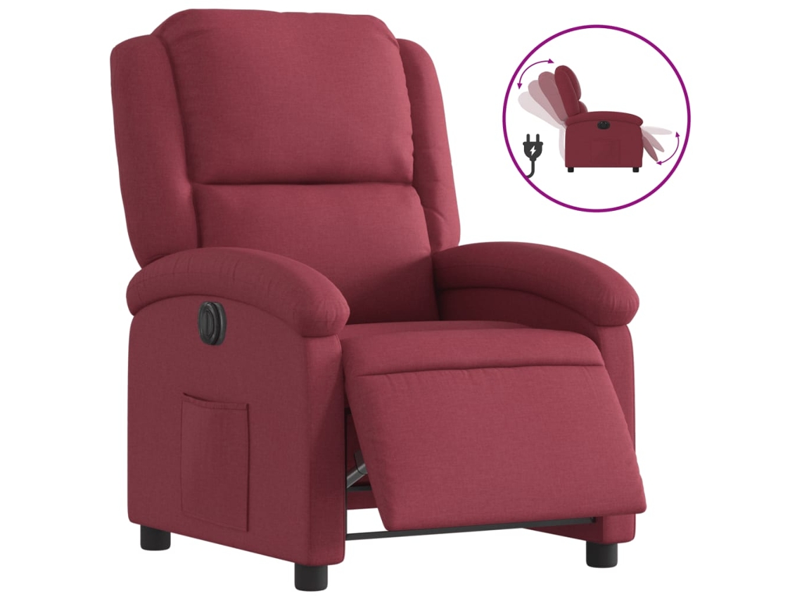 Electric Recliner Chair, Electric Recliner Chairs Vidaxl Vermelho Tecido