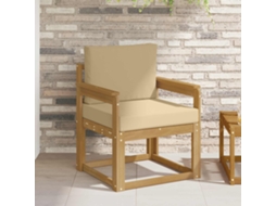 Vidaxl 2 Peça Conjunto De Sofás Para Exterior Poliéster Branco E Bege