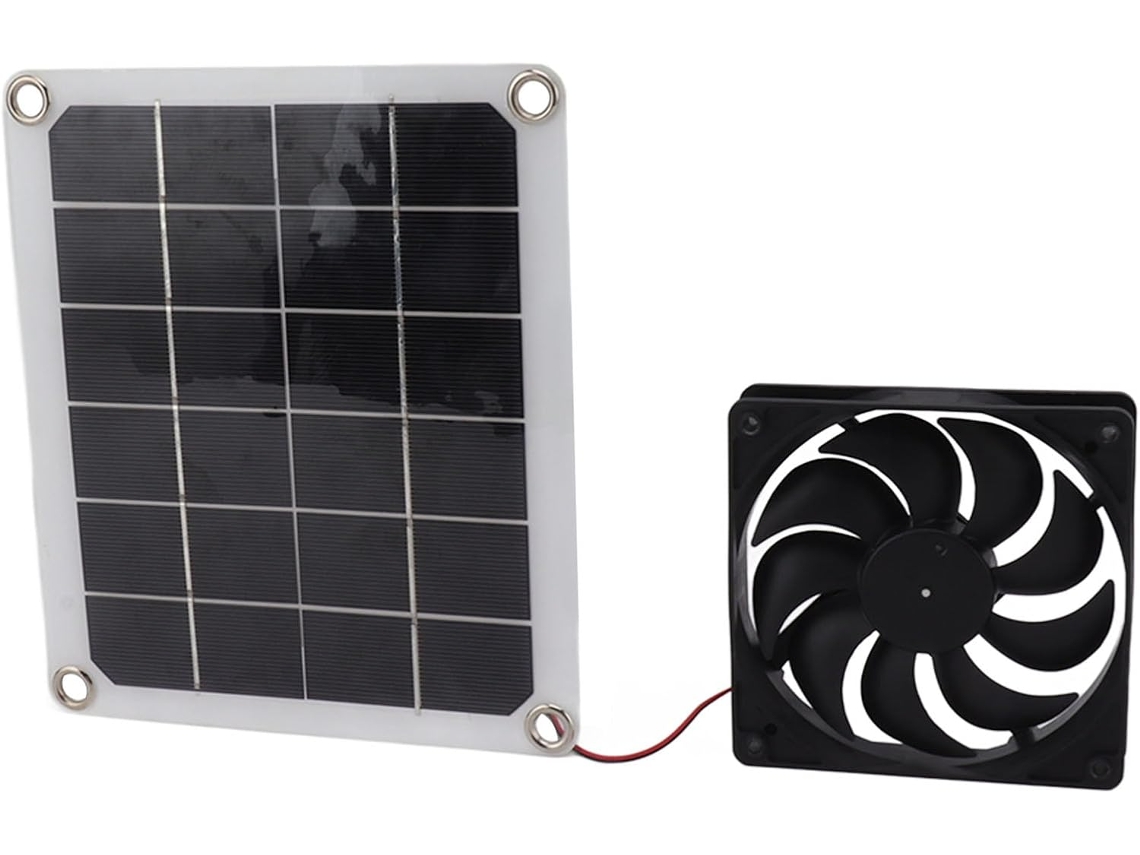 Ventilador De Exaustão Portátil Com Painel Solar Para Carro, Trailer, Casa, Animais De Estimação, Estufa, Alimentado Por