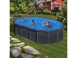 Piscina de Aço GRE Imitação de Grafite (610x375x132 cm)