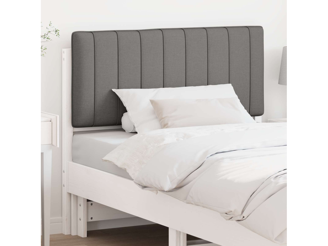 Vidaxl Cabeceira Estofada Com Cabeceira Branco E Cinza Claro 100 Cm