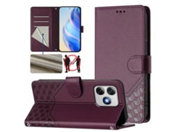 Capa De Couro Para Celular Com Relevo Rfid Em Formato De Favo De Mel