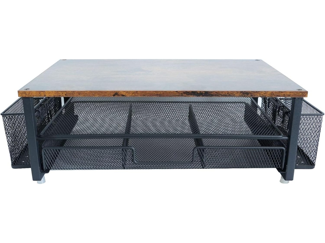 Suporte de Monitor SFUSHOS em metal com armazenamento integrado para estação de trabalho organizada