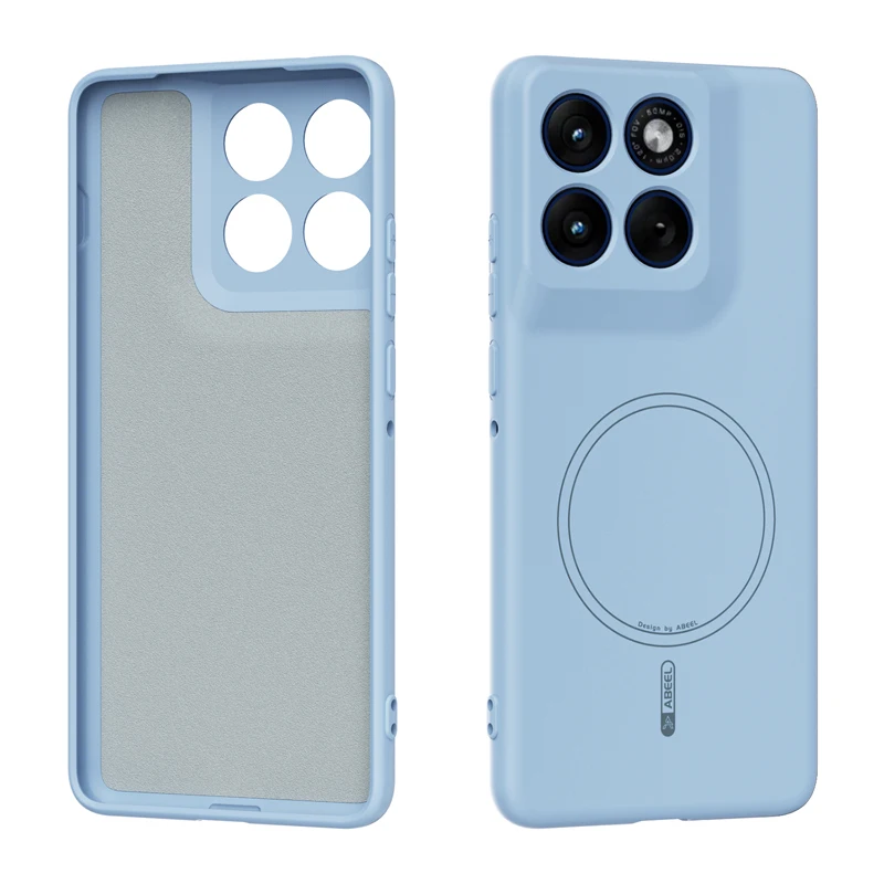 Capa De Celular Magnética De Silicone Hipoalergênica Para Moto Edge 70 (azul Celeste)