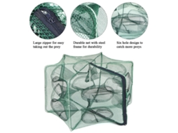 Rede de Pesca Plegável Hexagonal 6 Buracos