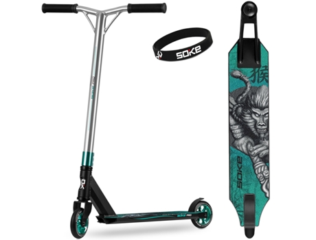 Scooter De Manobras Soke Pro Prata E Turquesa