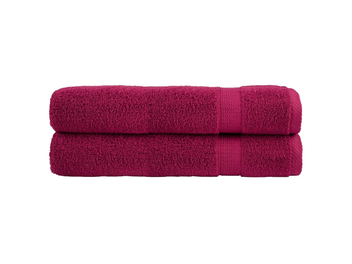 Vidaxl Toalhas Premium Solund 2 Pcs 100x200 Cm 600 Gsm Bordô