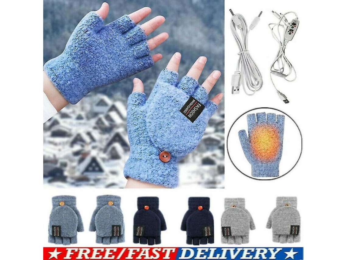 2026 guantes Calentados Usb Recargables Con Dedos Completos Y Mitades para Invierno
