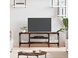 Vidaxl Móvel De Tv 121x35x45cm Derivados Madeira/ferro Carvalho Fumado