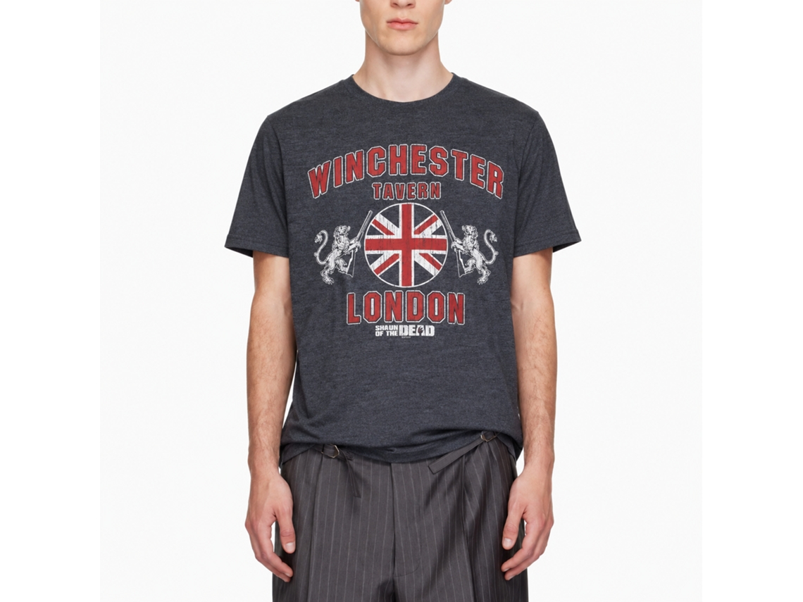 Rockinstone Shaun Of The Dead Movie Winchester London Heather Navy Adult T-shirt Size:xl