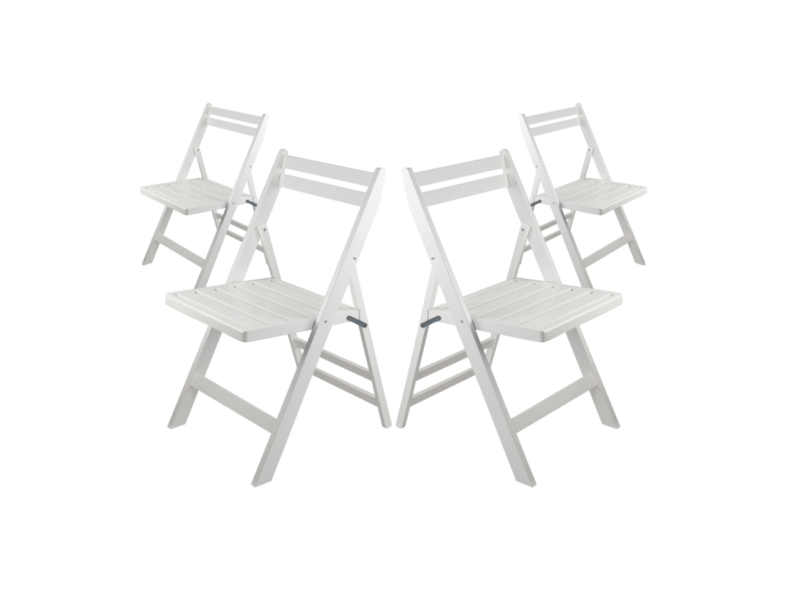 Conjunto De 4 Cadeiras Dobráveis De Madeira De Bambu Biano 46x44x78 Cm Thinia Home