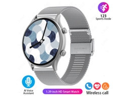 Smart Watch SHAH ARPAN Zl73E Bluetooth Call Health Monitor Pulseira de Malha Prateada