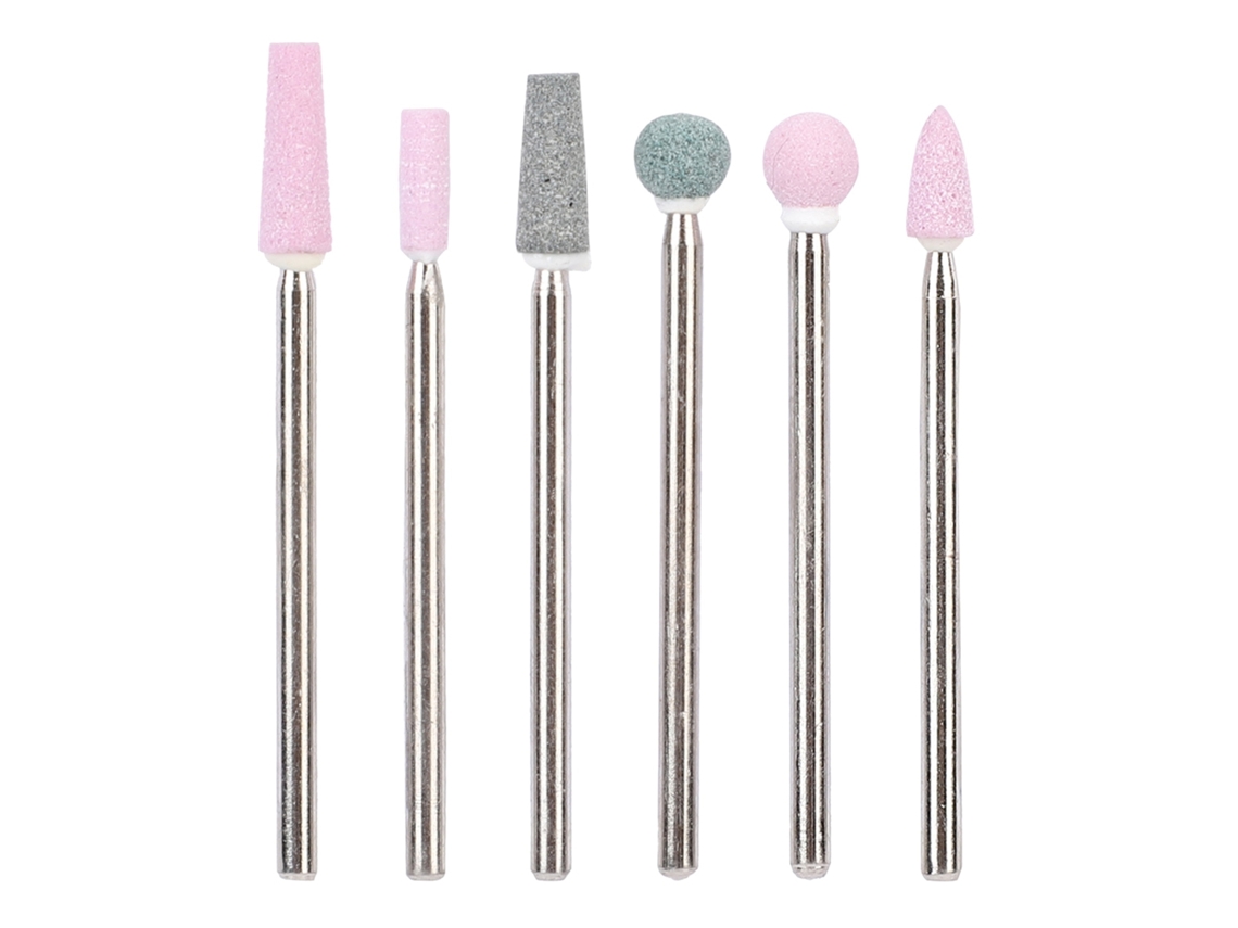 Conjunto de 6 brocas de aço inoxidável para fresa de unhas, acessórios para manicure, ferramenta JG5