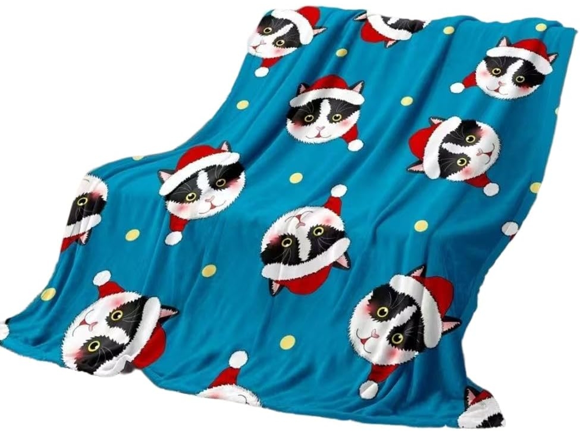 Manta de Flanela Estampada Natal e Halloween Syjym para Crianças Ideal Lazer Presentear nas Festas Fim Ano, Ma