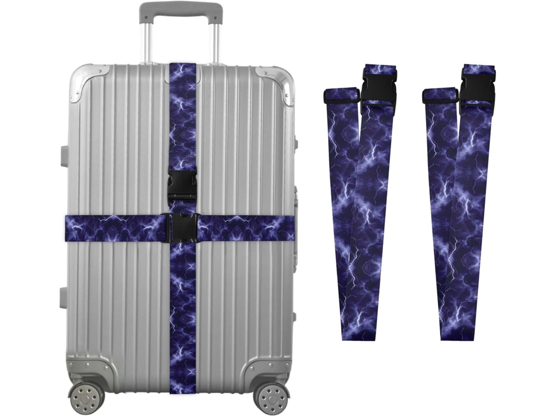Conjunto De 2 Cintas Bagagem Personalizáveis Com Fivelas, Roxas